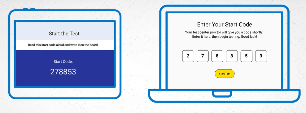 کد شروع آزمون دوره sat برای یکیشن bluebook